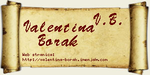 Valentina Borak vizit kartica